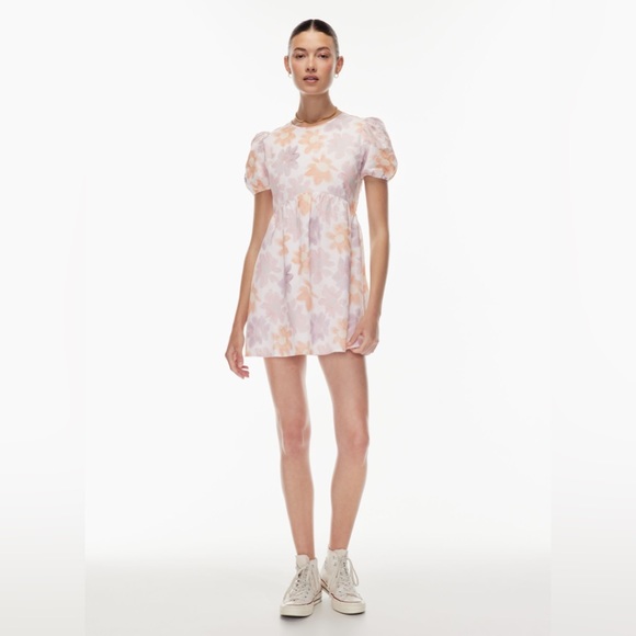 Aritzia Sunday Best Saida Dress White/Poetic Pink Watercolour Floral Print - Picture 8 of 11